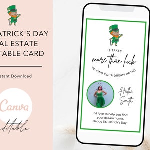 Il faut plus que de la chance pour trouver la maison de vos rêves Carte numérique immobilière, carte textuelle de la Saint-Patrick pour l'immobilier, Joyeuse Saint-Patrick