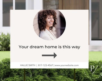 Real Estate Open House Yard Sign Templates, Directional Canva Design (Digital Download)