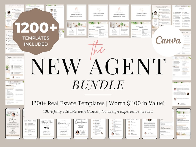 Real Estate New Agent Marketing Templates Bundle (digital Download) - Etsy
