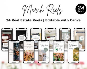 March Real Estate Instagram Reels | Real Estate Marketing | Real Estate March Instagram Templates | Instagram Video | Canva Template