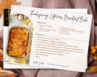 Real Estate Thanksgiving Pie Recipe Postcard, Fall Marketing (Canva Template)