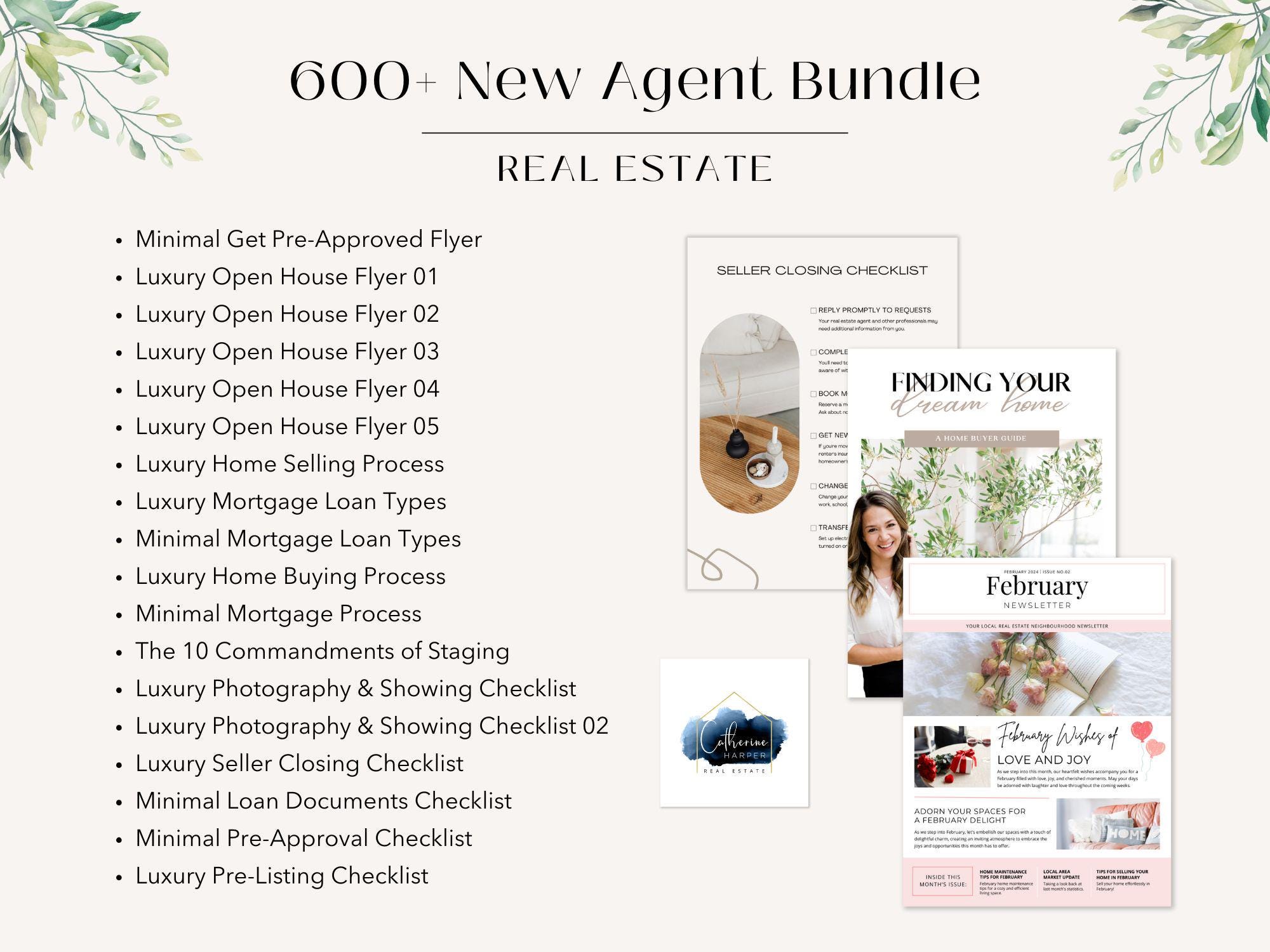 Real Estate New Agent Marketing Bundle | 600+ Canva Templates (digital ...