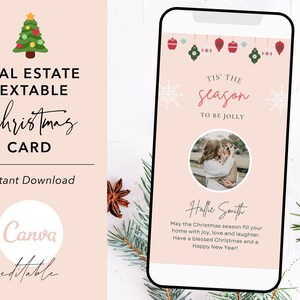 Digitale Weihnachtskarte, Weihnachtskarte, Weihnachts-Immobilien-Werbung, Weihnachts-Postkarte