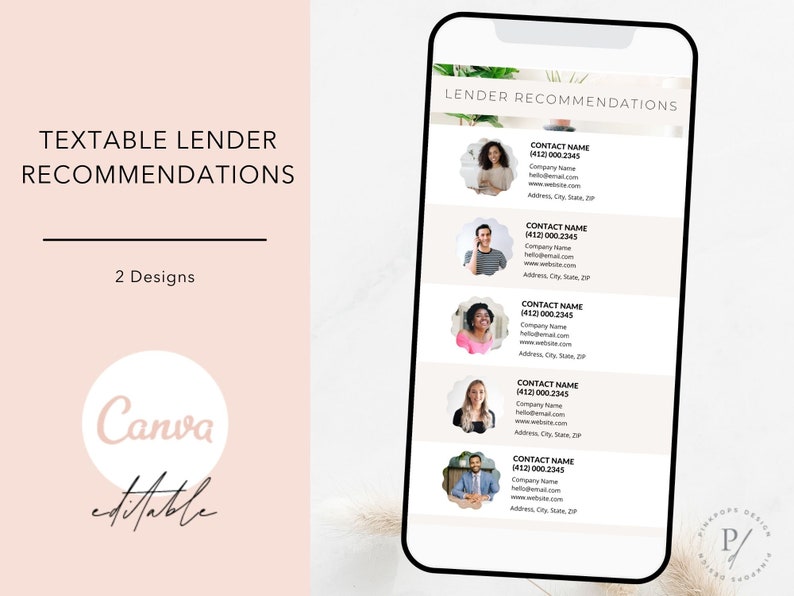 Real estate lender recommendations template