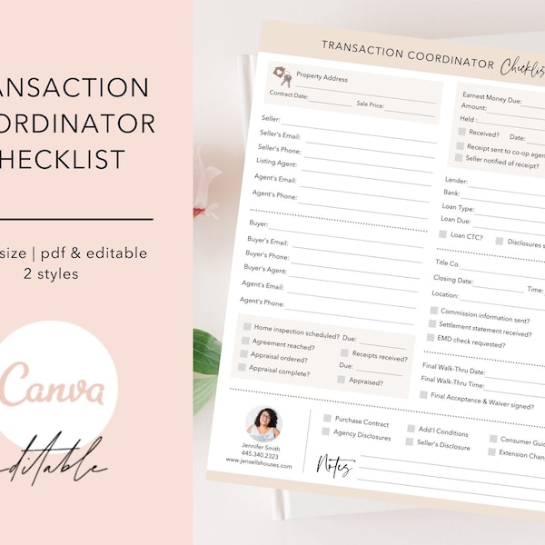 Transaction Coordinator Checklist, Real Estate Marketing, Real Estate Flyer, Transaction Coordinator Form, New Client Welcome Flyer