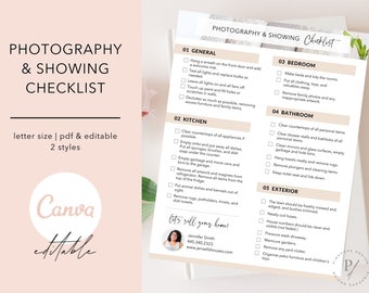 Photography & Showing Checklist, Real Estate Marketing, Real Estate Flyer, Real Estate Checklist, Photography Checklist, Staging Checklist