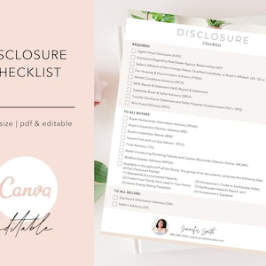 Real Estate Disclosure Checklist, Real Estate Marketing, Real Estate Checklist, Disclosure Checklist, Real Estate Disclosure Information