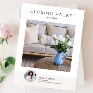 Minimal Closing Packet for Sellers, Real Estate Closing Seller Packet, Modern Real Estate Marketing, New Client Exit Packet
