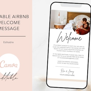 Textable Airbnb Welcome Message, Airbnb Template, Airbnb Welcome Announcement, Digital Airbnb Welcome Sign