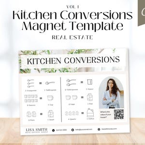 Kitchen Conversions Magnet Template | Real Estate Marketing | Calendar Magnet | Digital Download | Calendar Template | Real Estate Farming