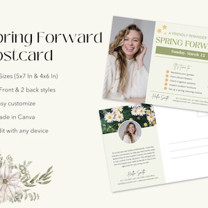 Spring Forward Reminder Real Estate Postcard | Spring Forward Postcard ...