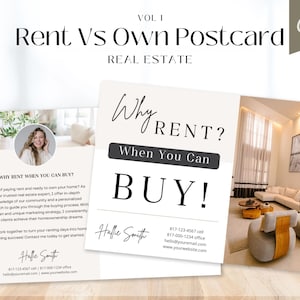Miete gegen eigene Wohnung Postkarte | Makler | Wohnungssuche Postkarte | Miete Vs Eigene Postkarte | Grundbesitz-Bewirtschaftung