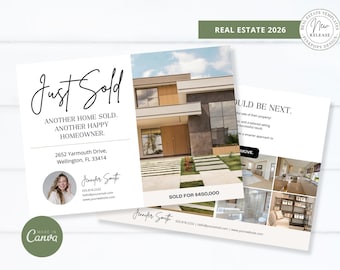 Just Sold Real Estate Postcard Template | Realtor Marketing Mailer (Canva)