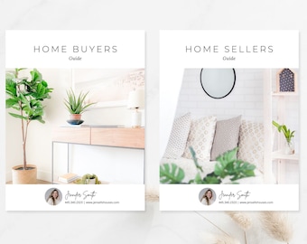 Minimal Buyer and Seller Guide Bundle, Real Estate Guide Bundle, Modern Real Estate Marketing, First Time New Home Buyer Seller Guide