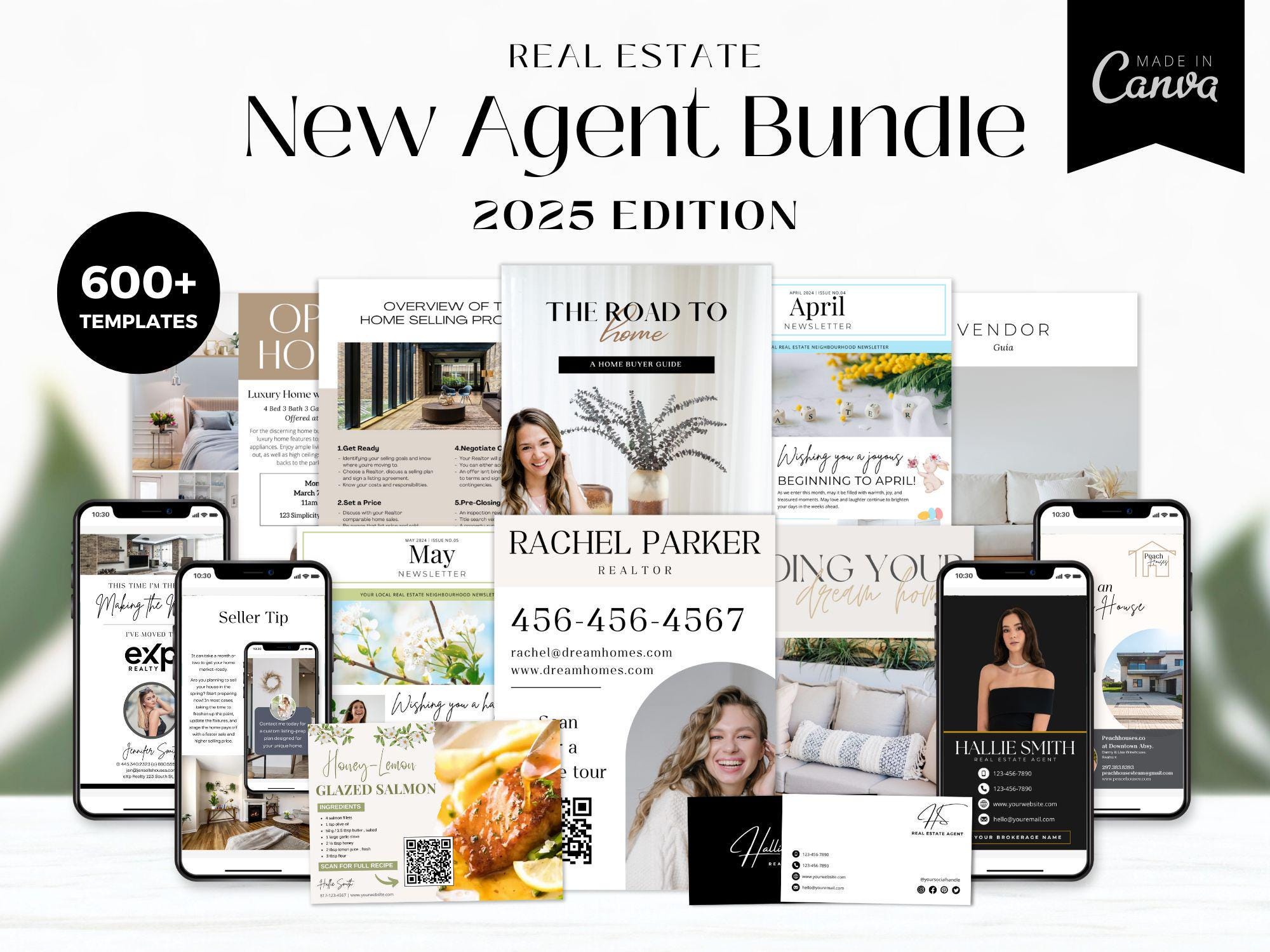 Real Estate New Agent Marketing Bundle | 600+ Canva Templates (digital ...