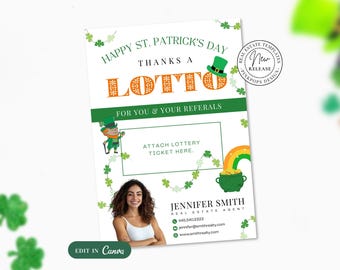 Grundbesitz St. Patricks Day Lotterie Kartenvorlage | Canva Bearbeitbar (Digitaler Download)