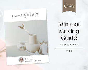 Modelo de Guia de Mudança Imobiliária | Planejador de Mudança Minimalista (Modelo do Canva)