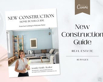 New Construction Guide | Home Build | Real Estate Home Buyer | Canva Template