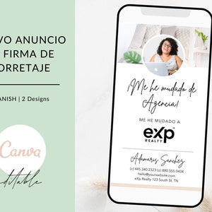 Spanish Textable New Brokerage Announcement, Bilingual Real Estate Marketing, Change Broker Announcement, Agent Introduction