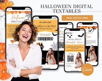 Halloween Real Estate Textables | Halloween Digital Cards | Halloween Coffee Gift Card | Real Estate Marketing