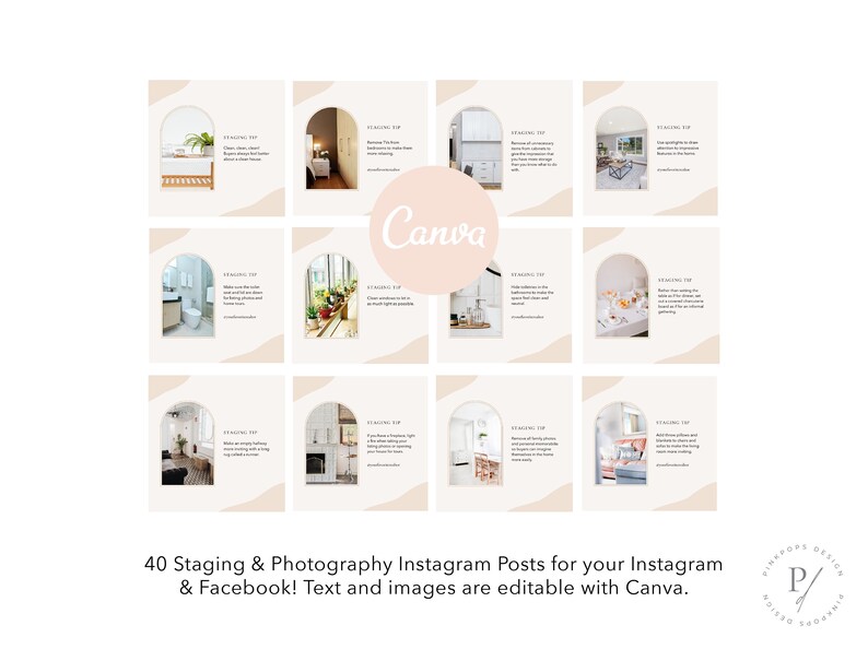 Real Estate Instagram Posts, Staging & Photography Tips (Canva Editable) image 2