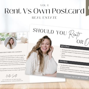 Miete gegen eigene Wohnung Postkarte | Makler | Wohnungssuche Postkarte | Miete Vs Eigene Postkarte | Grundbesitz-Bewirtschaftung