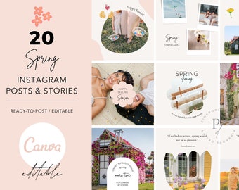 Spring Real Estate Instagram Templates, Editable Canva (Digital Download)
