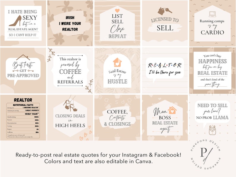 45 Funny Real Estate Quotes Real Estate Instagram Templates Etsy