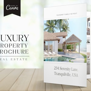 Luxury Property Brochure | Real Estate Brochure | Real Estate Marketing | Half Fold Brochure | Listing Flyer | Open House Brochure | Canva