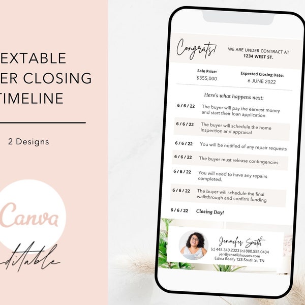 Textable Seller Closing Timeline, Mobile Under Contract Timeline, Real Estate Marketing, Seller Closing Timeline
