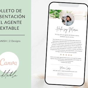 Spanish Textable Agent Introduction Flyer, Bilingual Agent Introduction, Real Estate Marketing, Spanish Agent Introduction Flyer
