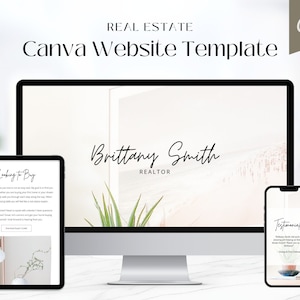 Real Estate Canva Website | Modern Real Estate Agent Website | Canva Website Template | Business Website Real Estate Marketing | Link In Bio