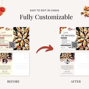 Real Estate Lunar New Year Recipe Postcard Bundle | Lunar Recipe Postcard Template | Real Estate Farming | Real Estate Marketing | Canva