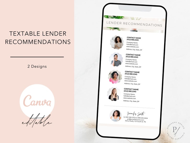 Textable lender recommendations for real estate