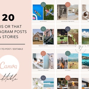 20 This Or That Real Estate Instagram Posts, This Or That Posts, Real Estate Marketing, Real Estate Instagram Templates