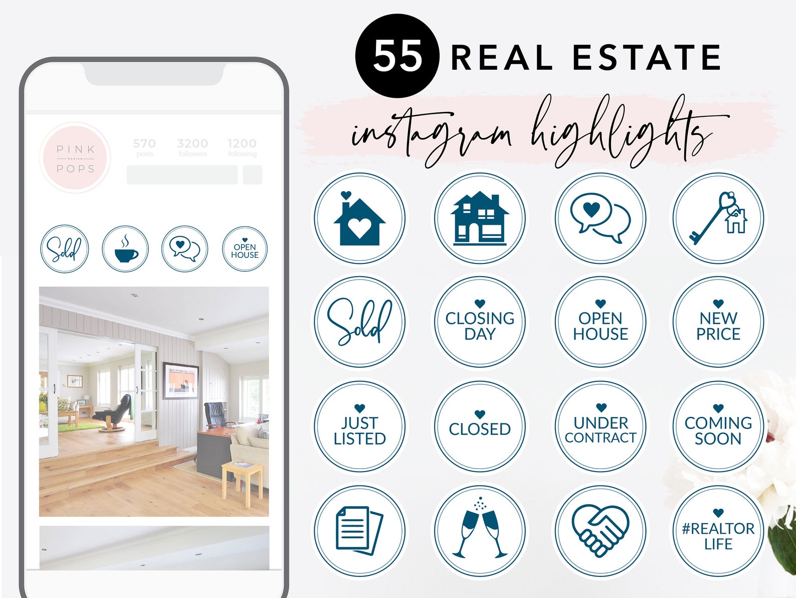 55 Real Estate Instagram Highlights Teal Real Estate Etsy