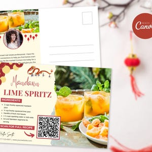 Real Estate Lunar New Year Recipe Postcard Bundle | Lunar Recipe Postcard Template | Real Estate Farming | Real Estate Marketing | Canva