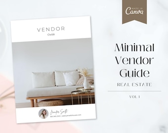 Real Estate Vendor Guide Template | Minimalist Design (Canva)