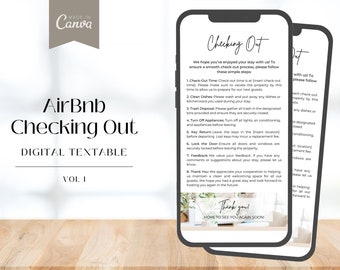 Page de départ Airbnb textable, enseigne d'invité, modèle Canva (téléchargement numérique)