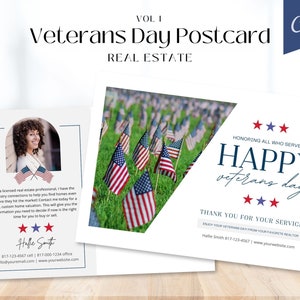 Veterans Day Real Estate Farming Postcard | Memorial Day Real Estate Postcard | Labor Day | Real Estate Farming | Real Estate Marketing