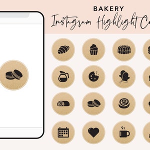 Bakery Instagram Story Highlights, Kraft Instagram Highlights, Bakery Instagram Story Templates, Bakery Instagram Highlights