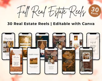Fall Real Estate Instagram Reels | Real Estate Marketing | Real Estate Autumn Instagram Templates | Instagram Reels Video | Canva Reels