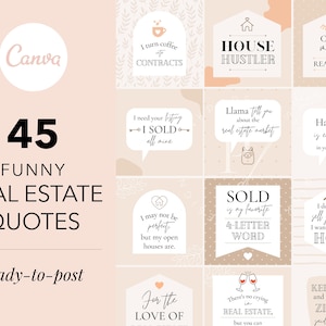 45 Funny Real Estate Quotes, Real Estate Instagram Templates, Real Estate Quotes, Real Estate Marketing, Real Estate Engagement Posts