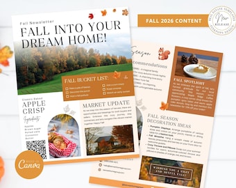 Fall 2026 Real Estate Newsletter | Fall Marketing (Canva)