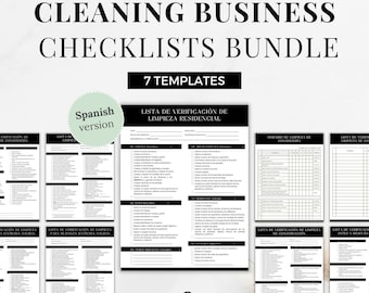 Spanish Cleaning Business Checklist Bundle, Canva Template (Digital Download)