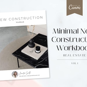 Minimal New Construction Workbook | Real Estate New Construction | New Home Builder Guide| Real Estate Marketing | New Home Construction