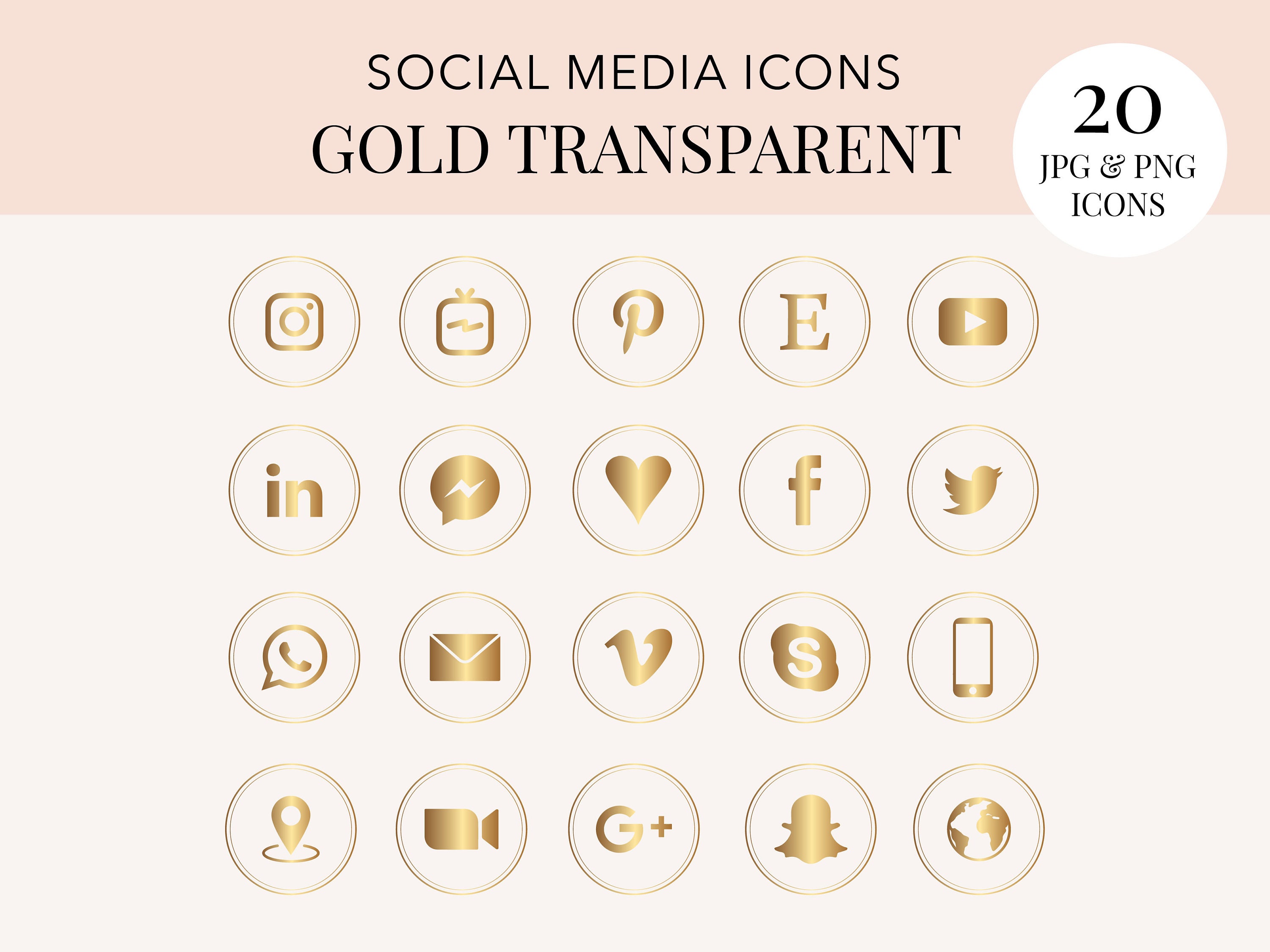 Rose Gold Social Media Icons PNG Social Media Icons Social -  Portugal