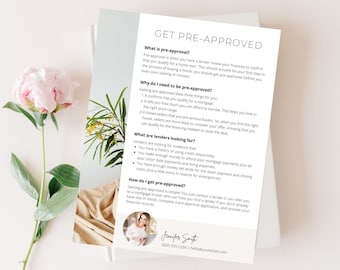Minimal Get Pre-approved Flyer, Modern Real Estate Marketing, Real Estate Get Pre-approved Checklist, Pre-Approval Checklist