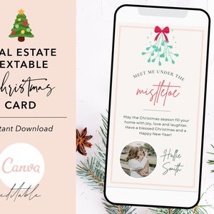 Digitale Weihnachtskarte, Weihnachtskarte, Weihnachts-Immobilien-Werbung, Weihnachts-Postkarte