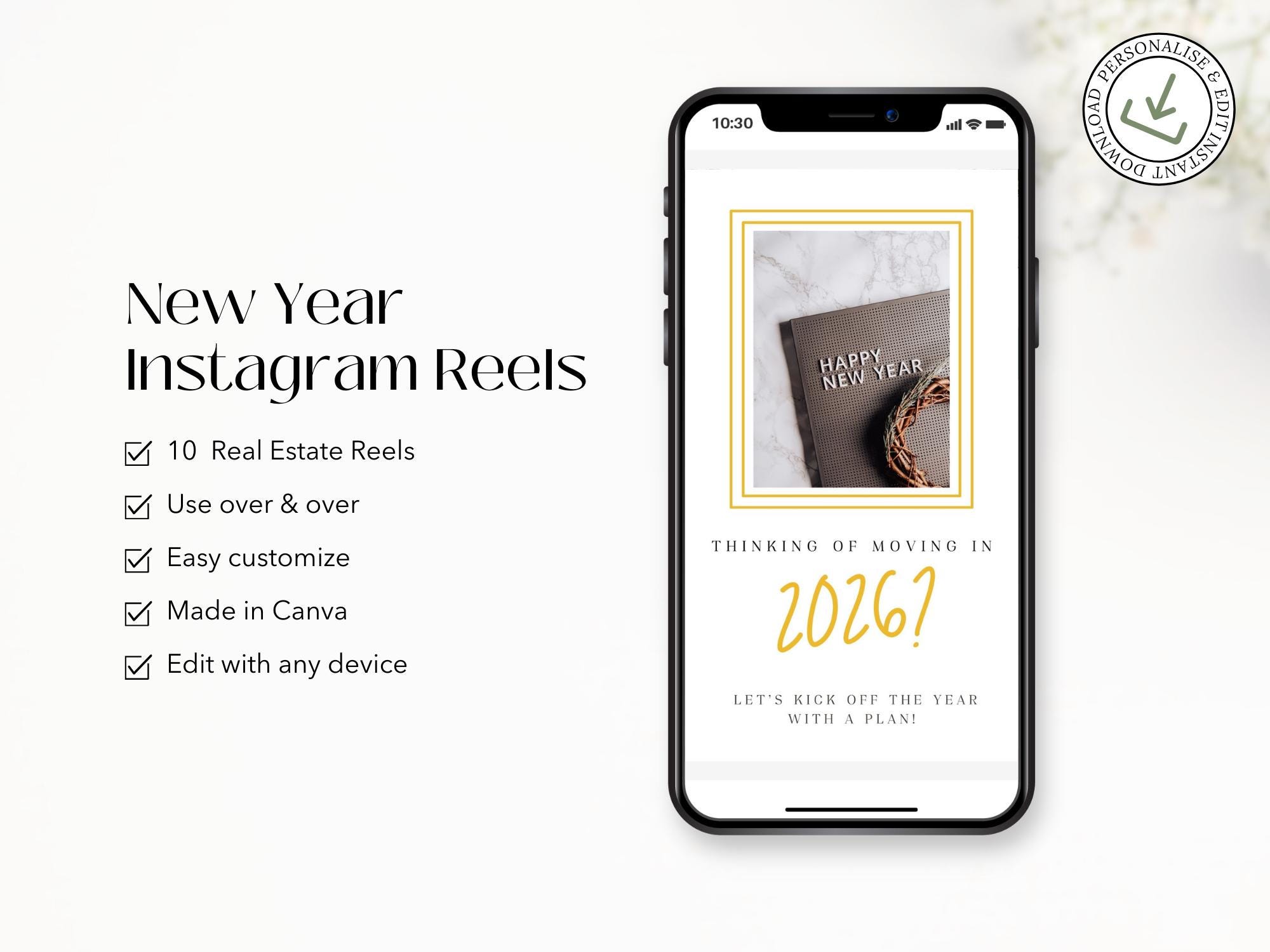 New Year 2026 Real Estate Instagram Reels | Canva Templates (digital ...